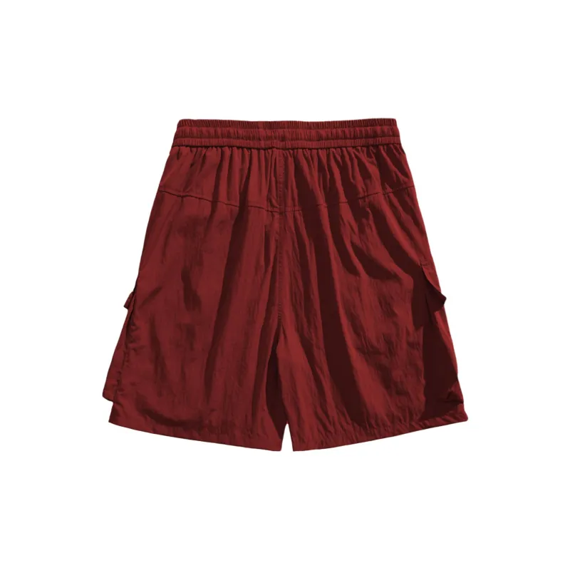 MIIRACER Casual Shorts Unisex Dark Red-2