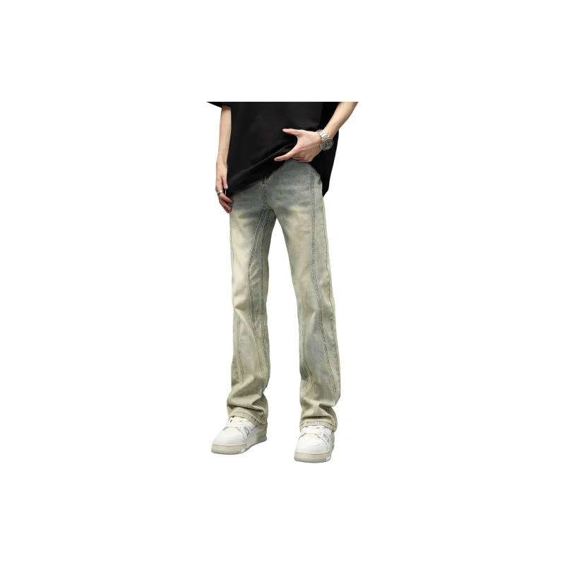 PAINT STAIN Jeans Men's Yellow Mud-3