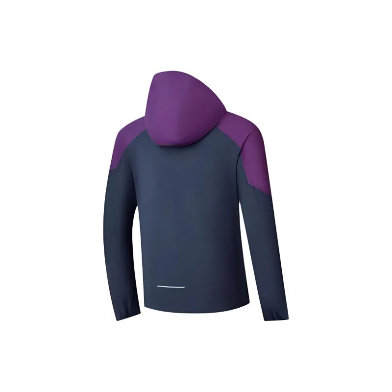 QIAODAN Windproof Windbreaker Jacket Men's Sailor Blue/Lozenge Purple-1