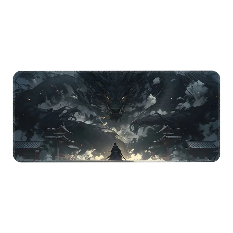 Vibrate Ink Wash Three Jet Black Computer Mouse Pad, Martial Arts Esports Keyboard Pad, Slip Resistant Mouse Pads-5