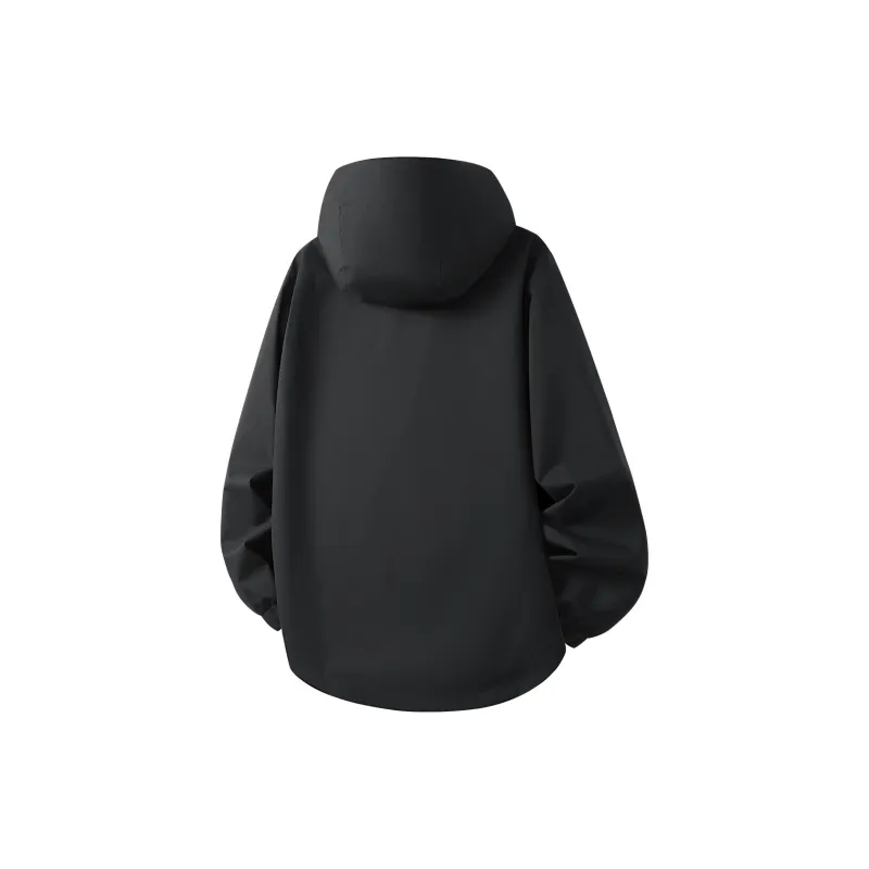 Feiyue Water-Resistant Windproof Warm Cold-Resistant Windbreaker Jacket Unisex Black-3