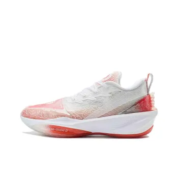 PEAK Non slip Wear resistant Shock Absorption Low Top Basketball Shoes Men's White Red Silver