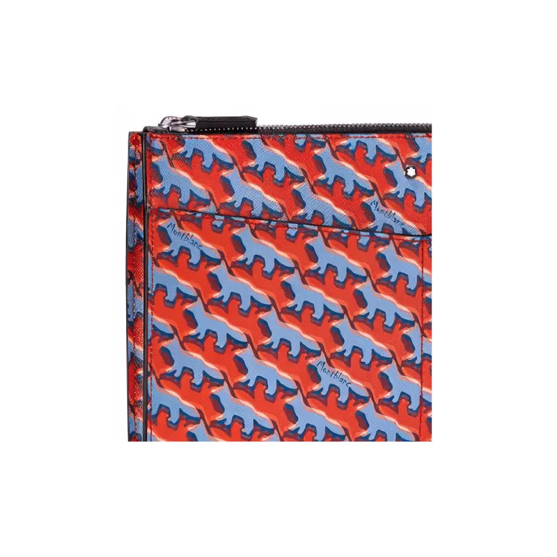 MONTBLANC MAISON KITSUNE Collaboration Leather Clutch Men's Orange-3