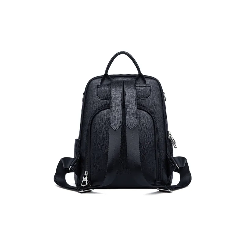 ZOOLER Top Grain Cow Leather Backpack Regular Women's Black-3