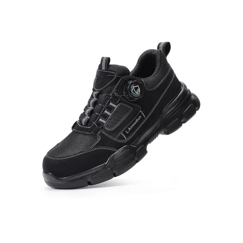 Blue Gull Shield Cushioned Wear Resistant Lightweight Low Top Outdoor Shoes Men's Black-2
