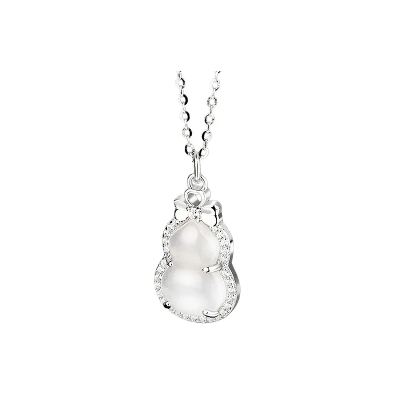 Long Fu Chalcedony Jade Necklaces Women's-0
