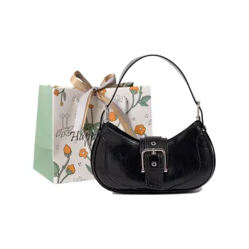 Yalu PU Crescent Bag Handbag Shoulder Bag Crossbody Bag Women's White/Silver/Black