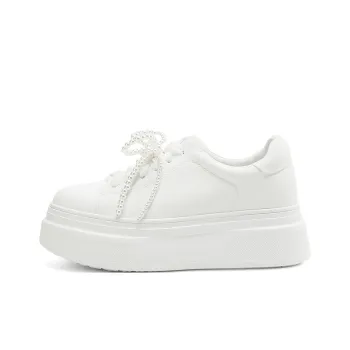 Rosa Bianca Lightweight Height Increasing Low Top Skateboard Shoes Women's White