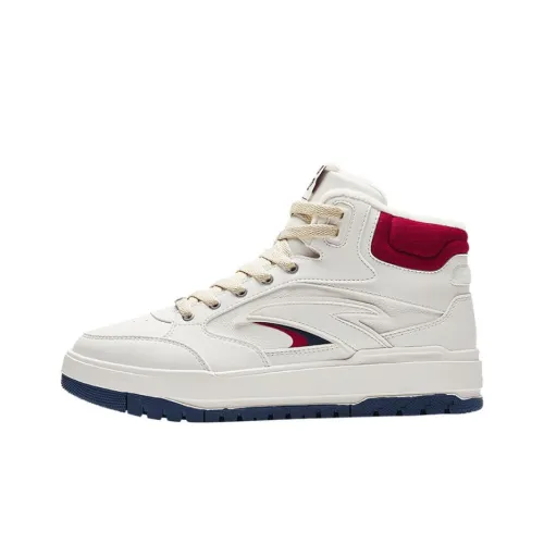 361° Warm Wear Resistant Height Increasing High Top Skateboard Shoes Women's White Blue Red