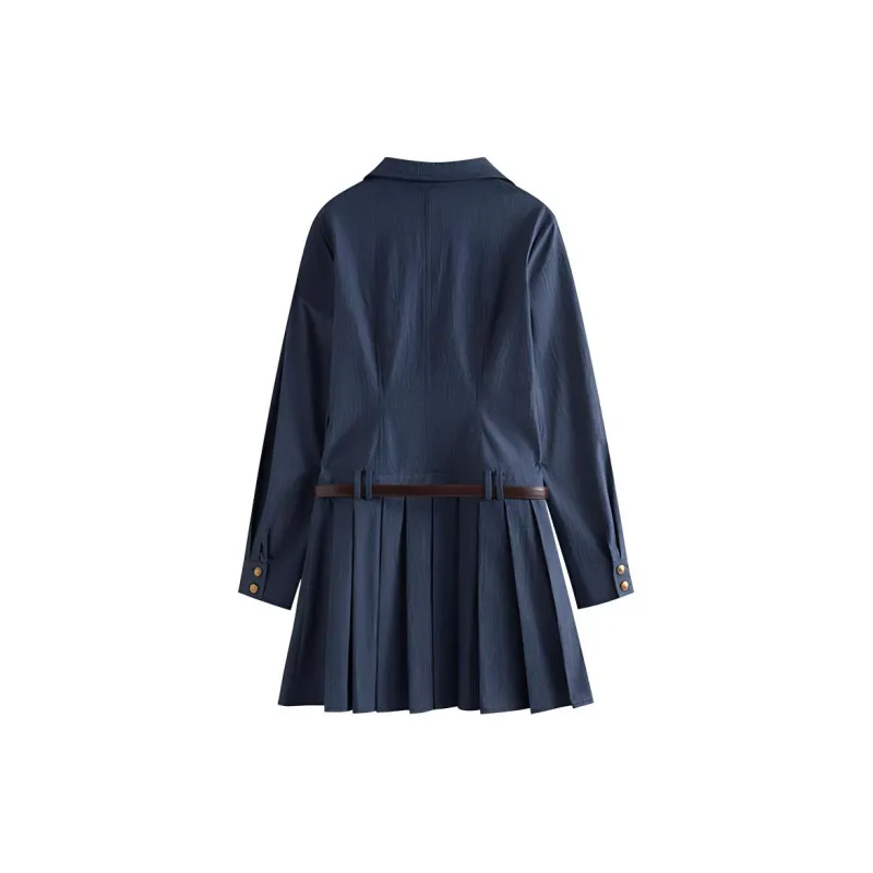 FANSILANEN Long Sleeved Dresses Women's Denim Blue-1