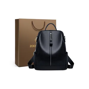 ZOOLER Top Grain Cow Leather Backpack Regular Women's Black