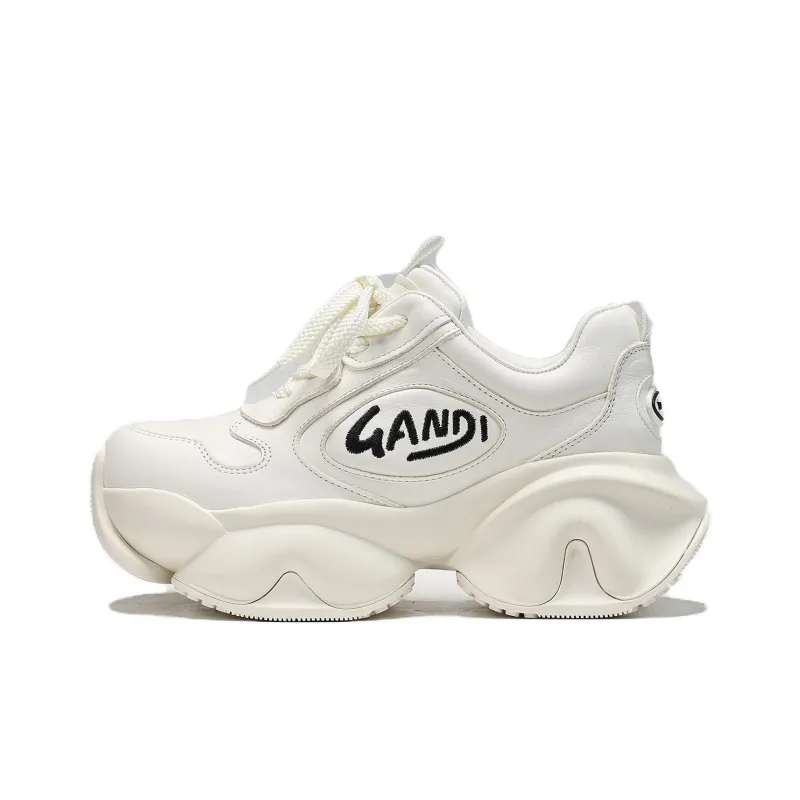 UanDi Anti Slip And Wear Resistant Height Increasing Low Top Chunky Sneakers Women's-0