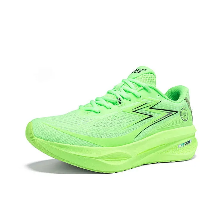 361° Cushioning Wear Resistant Low Top Casual Running Shoes Men's Fluorescent Glossy Finish Green-2