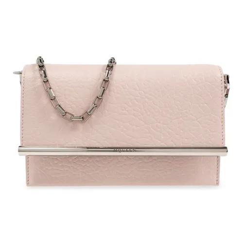 Alexander McQueen T Bar Lambskin Clutches Shoulder Bags Mini Women's Pink