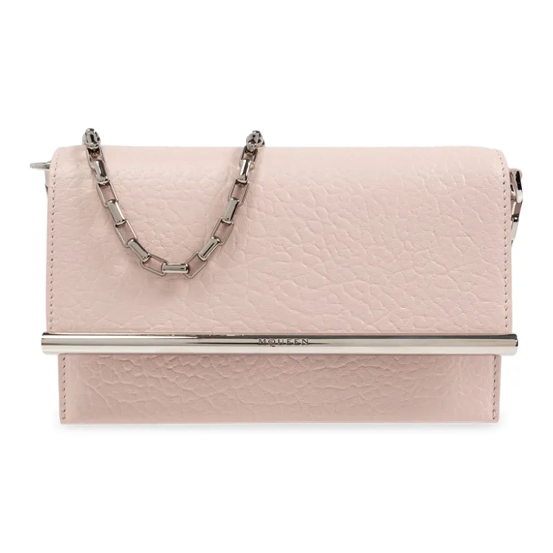 Alexander McQueen T Bar Lambskin Clutches Shoulder Bags Mini Women's Pink-0