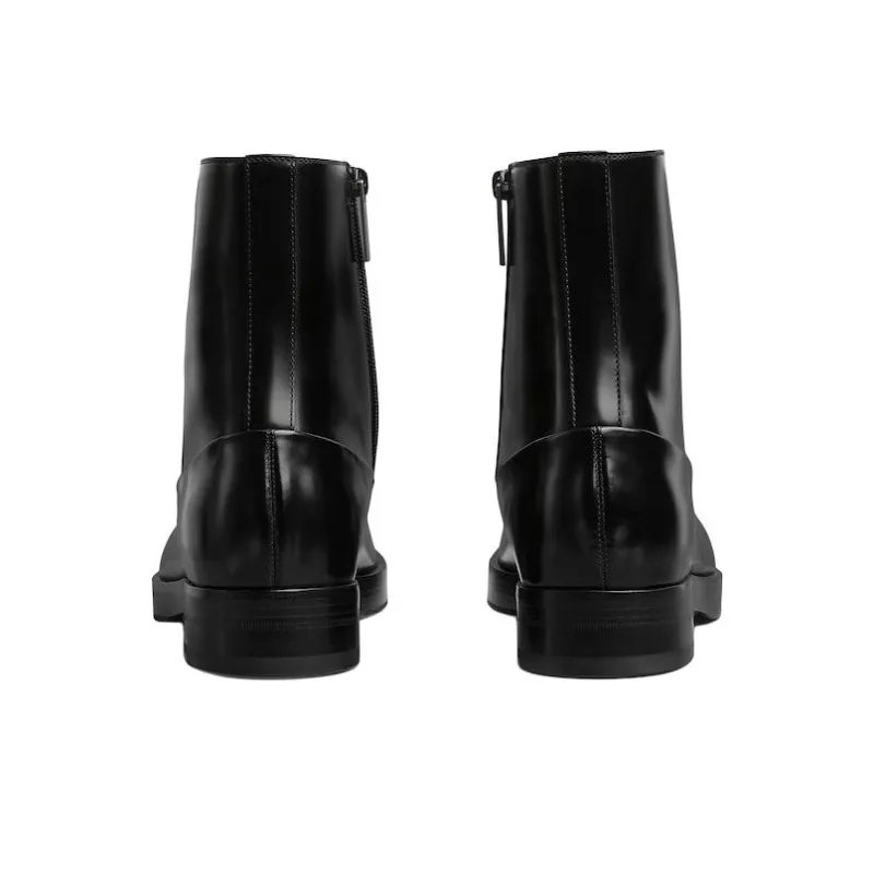 GUCCI Ankle Boots 3.4cm Men's Black-5