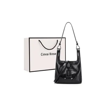 Simvay Clos Synthetic Leather Shoulder Bag Crossbody Bag Bucket Bag Small Size Women's Black