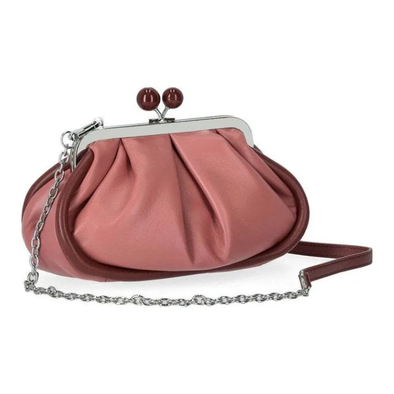 WEEKEND MaxMara Nappa Leather Handheld Shoulder Bag Small Size Women's Pink-1