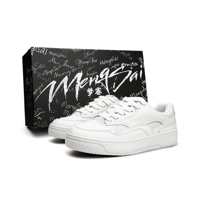 Mengsai Abrasion Resistant Slip Resistant Low Top Skateboard Shoes Men's Beige-0