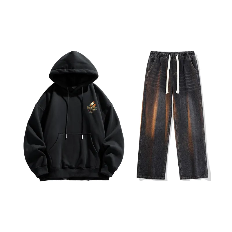 Airwalk Sweatshirt Set Unisex Black-1
