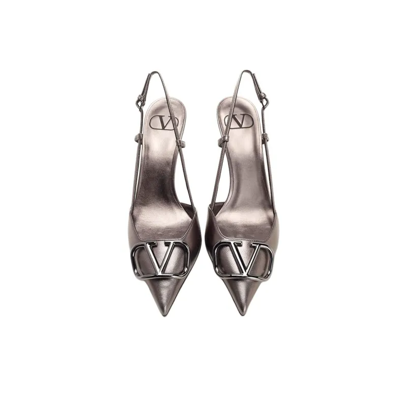 Valentino VLogo Signature Pointed Toe Slingback Pumps-3