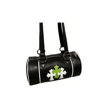 Chrome Hearts Leather Bucket Bag Shoulder Bag Handbag Women's Black