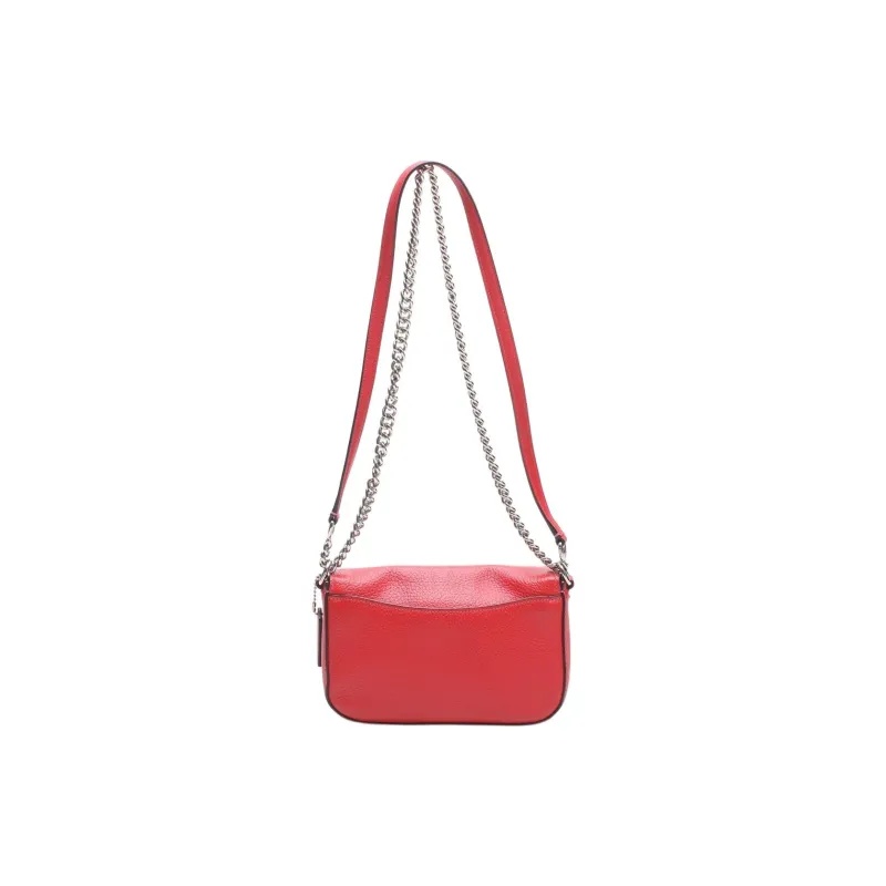 COACH Blake Leather One Shoulder Chain, Crossbody Bag Small Size Women's Bright Red-4