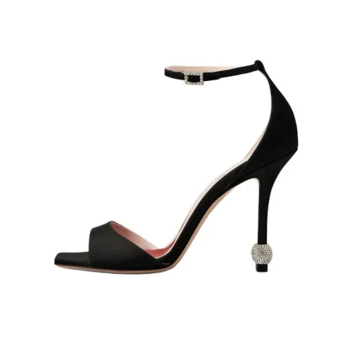 Roger Vivier Embellished Satin Heel Sandals Women's