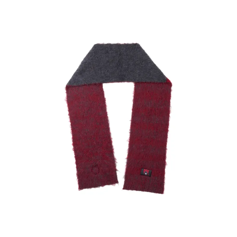 Revenge Wool Polyamide Polyester Elastane Knit Scarves Unisex Red/Dark Gray-2