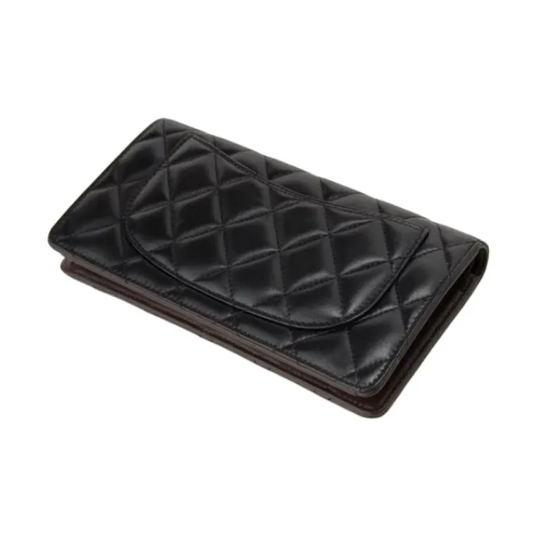 CHANEL Classic Flap CF Sheepskin Wallet Unisex Black-1