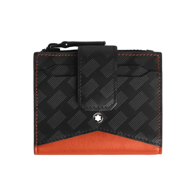 MONTBLANC Cow Leather Wallet Men's Classic Black & Gold Orange Red-0