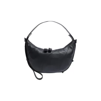 Shinpos Cow Leather One Shoulder Handbag Crossbody Bag Regular Unisex Black
