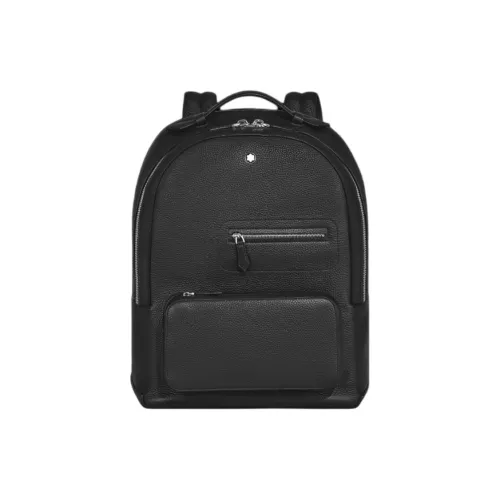 MONTBLANC Full Grain Cow Leather Backpack Men's Black