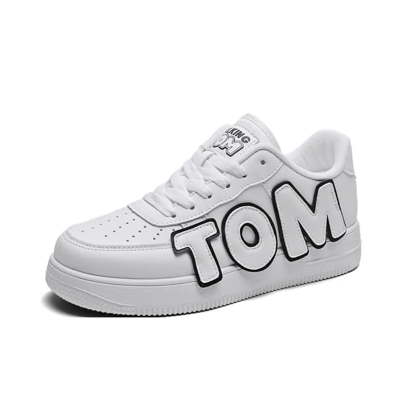 TALKING TOM Low-Top Skateboard Shoes Unisex White-4