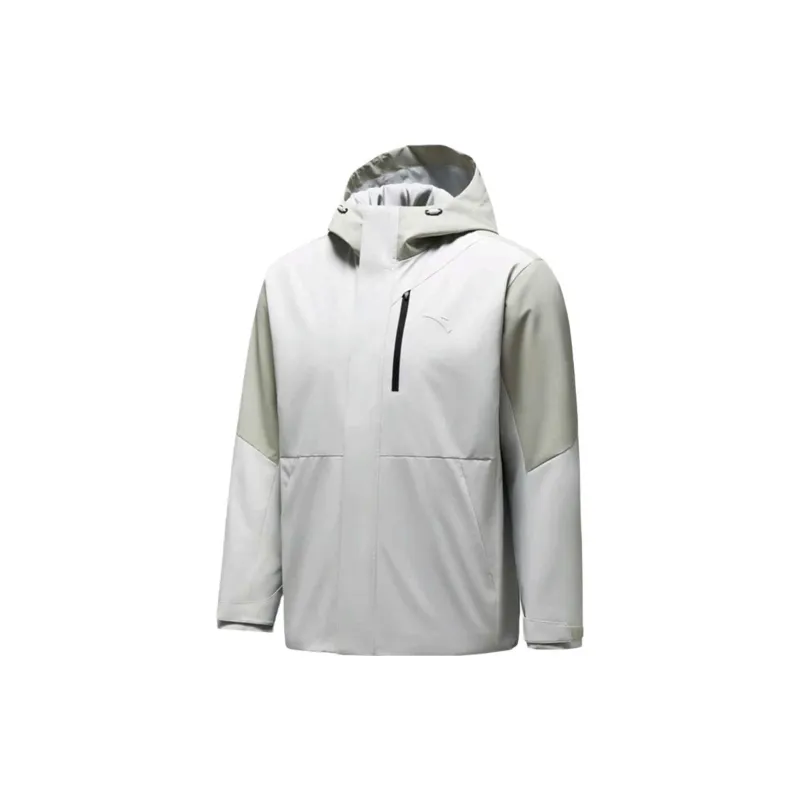 Anta Water-Resistant Windproof Breathable Warm Windbreaker Jacket Unisex Grass Winter Gray/pine Gray-Green-0