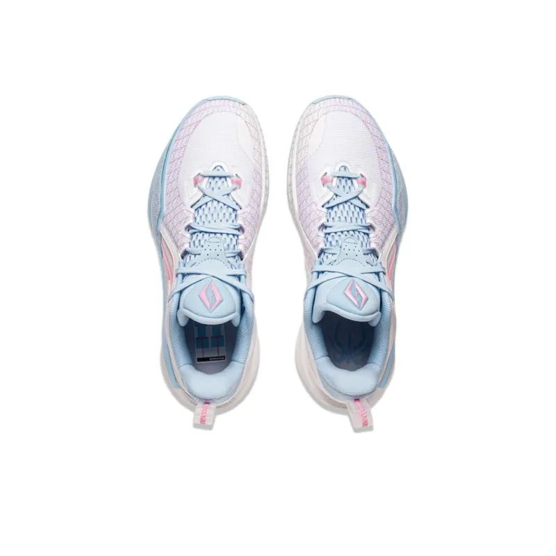 LiNing Speed Ling 2 Slip-Resistant Rebound Low-Top Basketball Shoes Men's White Blue-3