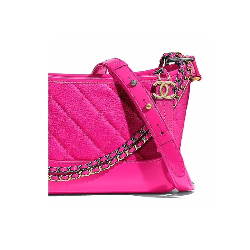 CHANEL Gabrielle Goatskin Shoulder Bag Women's Pink-4