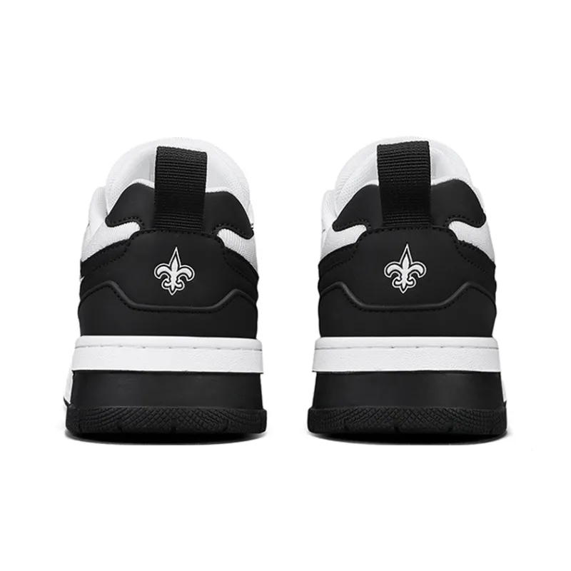 NFL New Orleans Saints Coverage Wear-Resistant Slip-Resistant Low-Top Skateboard Shoes Unisex White Black-4