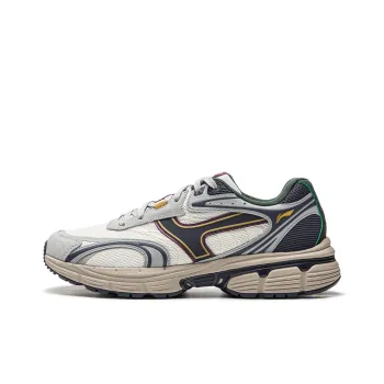 LiNing Cushioning Anti Slip And Wear Resistant Low Top Casual Running Shoes Men's White Gray Blue
