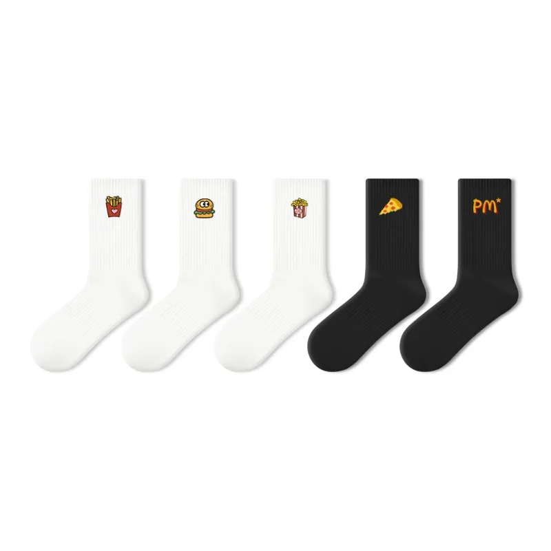 Primeet Mid Calf Socks Unisex 5 Pack Wave Arrival-15