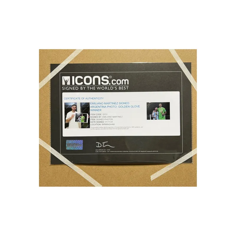 ICONS.com Emiliano Martínez Autographed Photos Includes Certification Certificate Outer Frame Size: 38.6x48.6cm-4