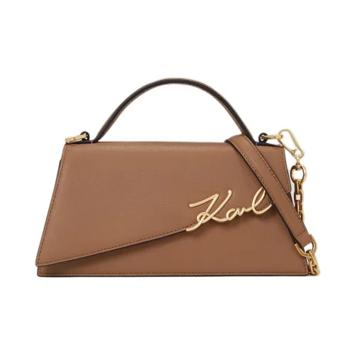 warmth LAGERFELD K/SIGNATURE Cow Leather Shoulder Bag, Crossbody Bag, Handbag Women's Brown