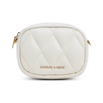 CHARLES&KEITH PU Card Holder Wallet Mini Women's Black/Light Pink/Cream Milk White