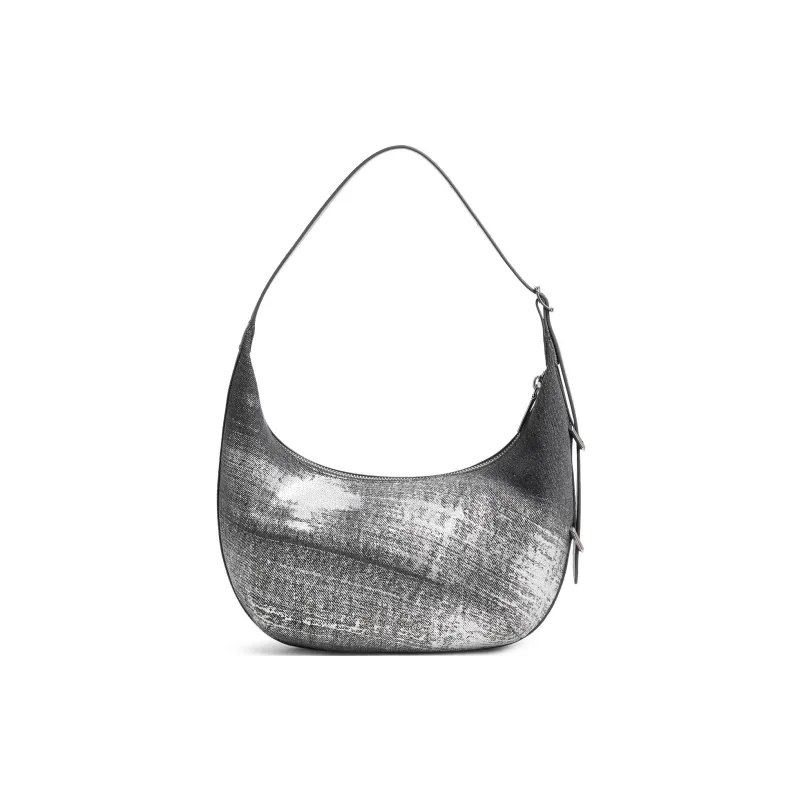 CHARLES&KEITH Fabric With Soft Denim Shoulder Bag Medium Size Women's Light Denim Blue/Silver Denim Blue-4
