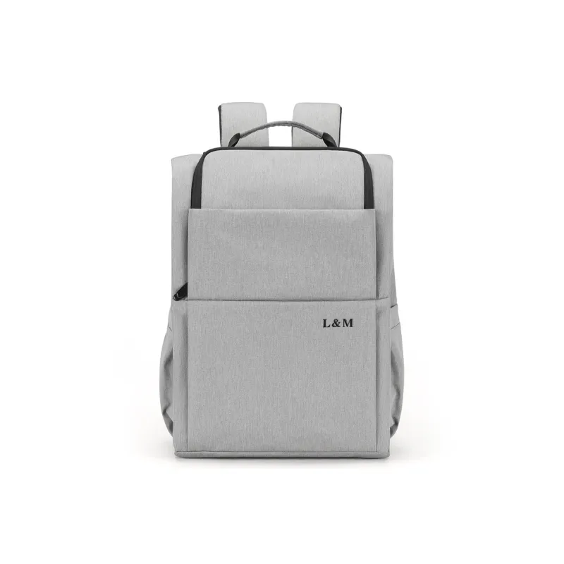 L&M Oxford Backpack Regular Unisex Gray/Black-1