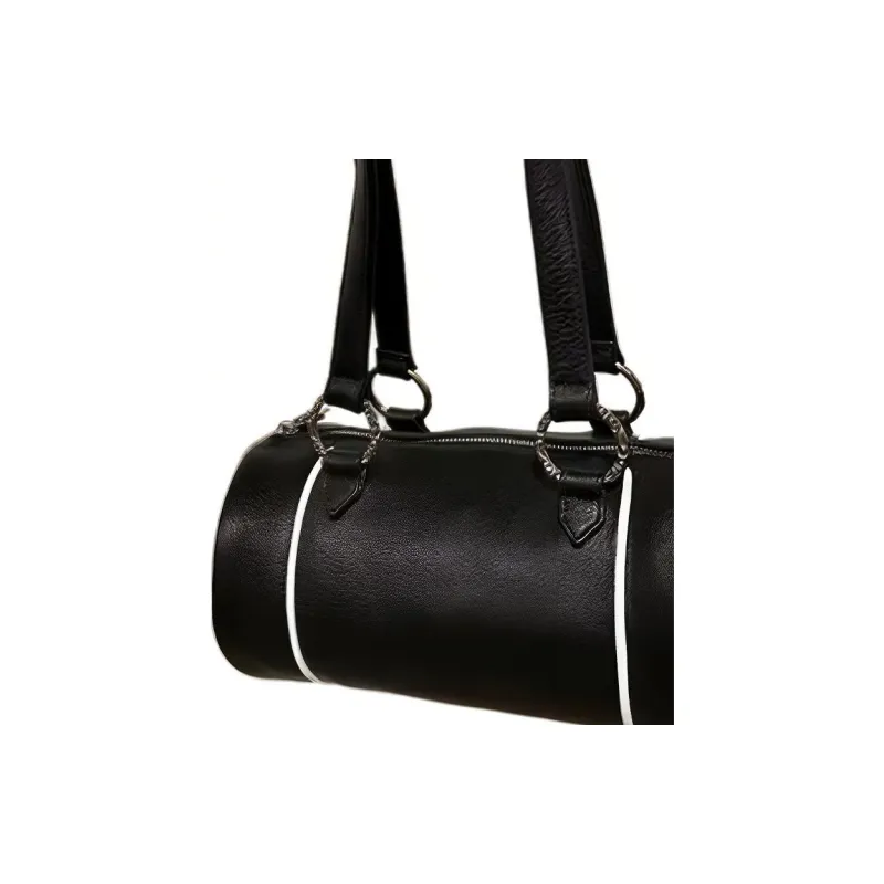 Chrome Hearts Leather Bucket Bag Shoulder Bag Handbag Women's Black-3