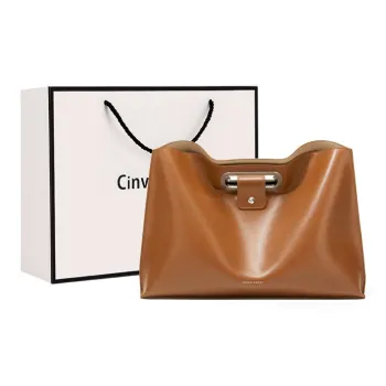 Simvay Clos Synthetic Leather Handbags Briefcases Large Size Women's Brown