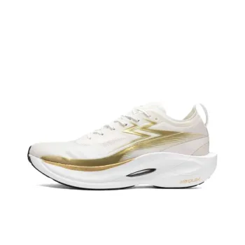 361° Flying Flame TD Cushioning Breathable Low Top Sprint Long Distance Running Training Running Shoes Men's White Gold