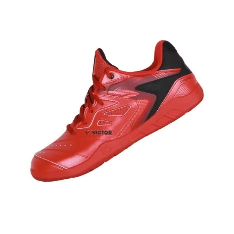 VICTOR Cushioned Slip Resistant Support Lightweight Low Top Badminton Shoes Unisex Red-1