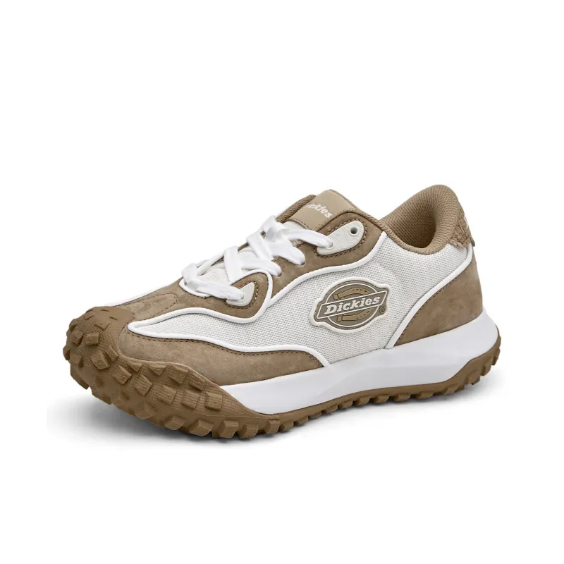 Dickies Patchwork Minimalist Vintage Style Low Top Casual Shoes Men's White Coffee-1